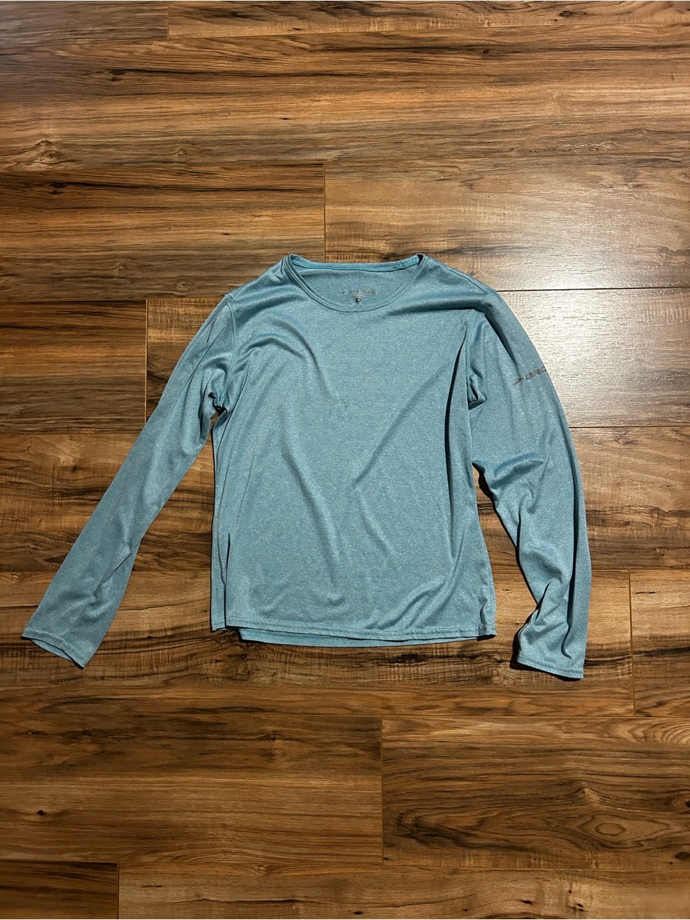 Brooks Light Teal Heather Long Sleeve Performance Top